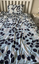 Usado, Capa Doona cama de solteiro folhas pretas e brancas com uma fronha combinando comprar usado  Enviando para Brazil