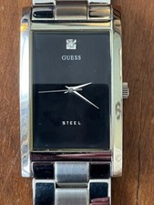 Usado, Relógio de quartzo GUESS aço G95374G pulseira SS mostrador preto nova bateria comprar usado  Enviando para Brazil