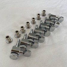 Usado, Cromado 7R bloqueio em linha 7 cordas cabeça de máquina de guitarra teclas de pinos de ajuste comprar usado  Enviando para Brazil