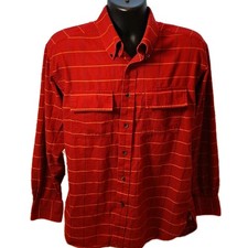 Camisa masculina Tommy Hilfiger média flanela vermelha com colarinho de botões, usado comprar usado  Enviando para Brazil
