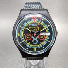 Usado, Relógio Swatch Navigator masculino 34mm mostrador preto tom preto data do dia redondo nova bateria comprar usado Usado, Relógio Swatch Navigator masculino 34mm mostrador preto tom preto data do dia redondo nova bateria comprar usado  Enviando para Brazil