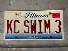 PLACA DE LICENÇA ILLINOIS PERSONALIZADA VAIDADE KC NADADOR 3 DE MAIO DE 2010 NADADOR, usado comprar usado  Enviando para Brazil