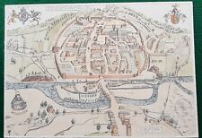 Mapa Hokera z lat 50. Exeter City 1587 Kolorowa litografia  na sprzedaż  Wysyłka do Poland