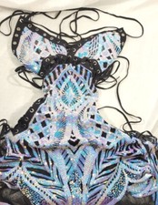 Vestido feminino discoteca limonada solitário lantejoulas com cadarço prata iridescente - G comprar usado  Enviando para Brazil