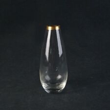 Edle, schlicht transparente Kunst Glas Vase mit intaktem Goldrand comprar usado  Enviando para Brazil