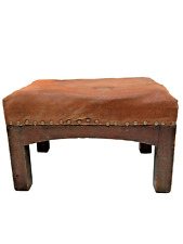 artes y oficiosas roble Sikes cuáquero artesanía misión cuero pie taburete banco 1915 raro segunda mano  Embacar hacia Mexico