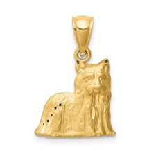Pingente feminino Yorkshire Terrier de ouro amarelo 14k com corte de diamante, usado comprar usado  Enviando para Brazil