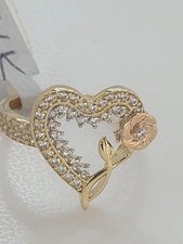 Anel feminino em forma de coração com diamante simulado corte redondo 2 quilates folheado a ouro amarelo 14k comprar usado  Enviando para Brazil
