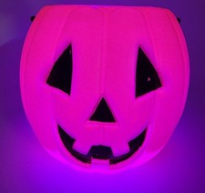 Molde de sopro Lisa Frank rosa 6” abóbora Jack O lanterna balde de doces Halloween reação UV comprar usado  Enviando para Brazil