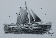 BLEISTIFTZEICHNUNG - Zeesenboot. comprar usado  Enviando para Brazil