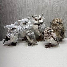 Lote de 6 corujas realista animal selvagem decoração casa de fazenda rústica comprar usado  Enviando para Brazil
