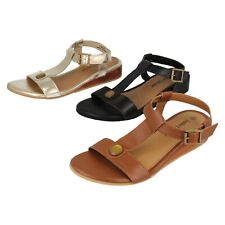 Mujer Cuero Down to Earth Open Toe Pequeño Cuña Sandalias Casual: F0R0452 comprar usado  Enviando para Brazil