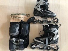 Conjunto de patins femininos Rollerblade adulto em linha preto e cinza EUA tamanho 8 comprar usado  Enviando para Brazil