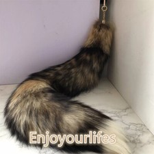 Chaveiro cauda de pele de raposa real 70cm/27,5" de comprimento jogos adultos pingente de brinquedo cosplay peludo comprar usado  Enviando para Brazil