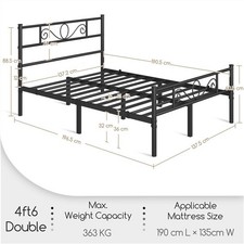 4ft6 metal double for sale  IPSWICH