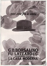 Pubblicita 1929 cappello usato  Biella