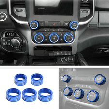 Para Dodge Ram 1500 2019-2025 Azul A/C Interruptor Volume Botão Acabamento Anel Botão Tampa, usado comprar usado  Enviando para Brazil