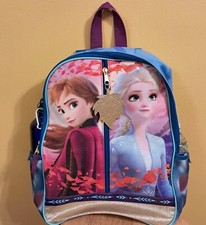 NOVA Mochila Disney Frozen Livro Bolsa Escolar Anna & Elsa Grande 15"x 12"x5" AZUL comprar usado  Enviando para Brazil
