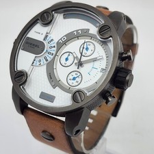 Diesel DZ-7269 51mm Gunmetal caixa de aço inoxidável banhada a íons, couro marrom comprar usado  Enviando para Brazil