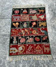 Tapete Aubusson estilo francês vintage feito à mão lã seda kilim alfabeto 87x61 cm, usado comprar usado  Enviando para Brazil
