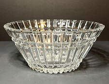 Tigela de cristal oval 5" peça central de frutas linhas verticais e horizontais, usado comprar usado  Enviando para Brazil