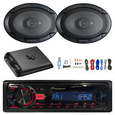 Receptor MP3 AM/FM estéreo single DIN Pioneer, 2x 6x9" 400W alto-falantes, amplificador com kit comprar usado  Enviando para Brazil