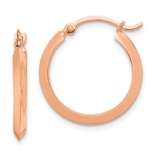 Brincos pequenos de argola redondos de ouro rosa sólido 14k, usado comprar usado  Enviando para Brazil