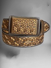 Cinto de caubói ocidental bordado Cinto Charro de piel Estilo Piteado masculino, usado comprar usado  Enviando para Brazil