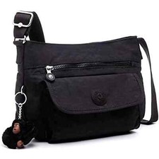 Bolsa tiracolo de náilon Kipling SYRO multibolsos média preta tonal nova comprar usado  Enviando para Brazil