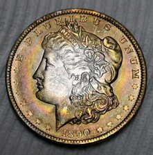 1890 Morgan dólar de prata Unc alta qualidade MS 90% prata lindo tom de arco-íris comprar usado  Enviando para Brazil