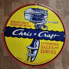 Placa de porcelana esmaltada de popa Chris-craft 28 x 28 polegadas comprar usado  Enviando para Brazil