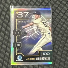 2025 Bowman Chrome Jacob Misiorowski Top 100 Milwaukee Brewers Insert #BTP-37 comprar usado  Enviando para Brazil