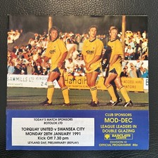 28.1.1991. torquay united for sale  TELFORD