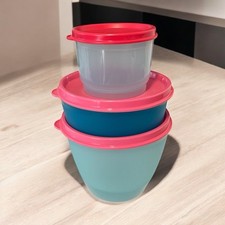 Novo Tupperware Little Wonders tigelas lanche rosa azul cereja #1286 #4914 #148 comprar usado  Enviando para Brazil