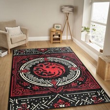 Tapete de Área Thrones - Tapete Vermelho e Preto Lavável Antiderrapante - Targaryen Mythical D comprar usado  Enviando para Brazil