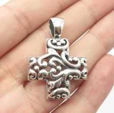 Usado, Pingente de prata esterlina ATI ATHRA cruz religiosa filigrana designer 925 comprar usado  Enviando para Brazil