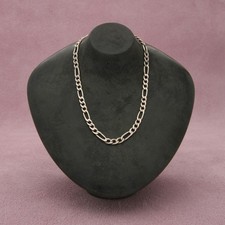 Usado, Colar de corrente figaro masculino prata esterlina Itália 3mm tamanho 20 polegadas comprar usado  Enviando para Brazil