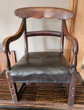 Antique leather wooden for sale  PEWSEY