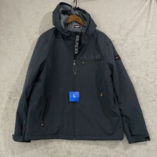 Jaqueta com capuz Tommy Hilfiger masculina L resistente ao vento e à água azul marinho escuro nova sem etiquetas, usado comprar usado  Enviando para Brazil