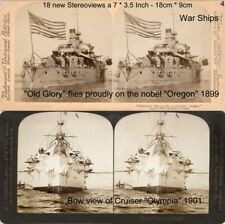 U.S. Warships Kriegsschiffe Brooklyn Maine Olympia more 18 Stereofotos Lot 4, usado comprar usado  Enviando para Brazil