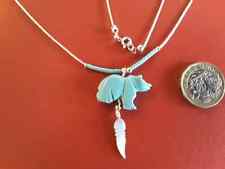 Turquoise bear feather for sale  ELY