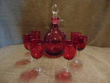 Cranberry glass decanter for sale  TELFORD