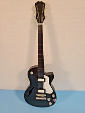 Guitarra elétrica decorativa em miniatura de madeira preta e branca 7" comprar usado  Enviando para Brazil