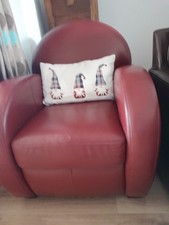 Red leather chair for sale  PONTEFRACT