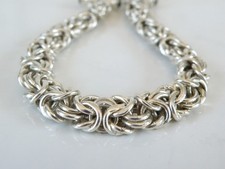 Pulseira de prata esterlina italiana 925 bizantina corrente ônix 8,5" comprar usado  Enviando para Brazil