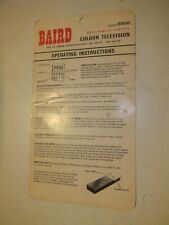 Baird 8800 instructions for sale  YEOVIL