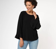 Blusa de malha Dennis Basso caviar crepe detalhe manga babado tamanho M preta NOVA comprar usado  Enviando para Brazil
