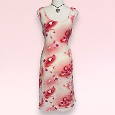 Vestido midi hippie vintage años 90 y2k blanco puro rojo floral boho hadas cabaña XL segunda mano  Embacar hacia Mexico