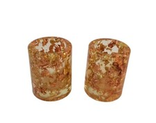 Vintage Lucite Gold Flake Shot Glass Conjunto de 2 MCM , usado comprar usado  Enviando para Brazil