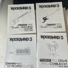 Rock Band 3 Xbox 360 Instrumento MANUAL Conjunto de 4 SOMENTE Teclado de Bateria Baixo comprar usado  Enviando para Brazil
